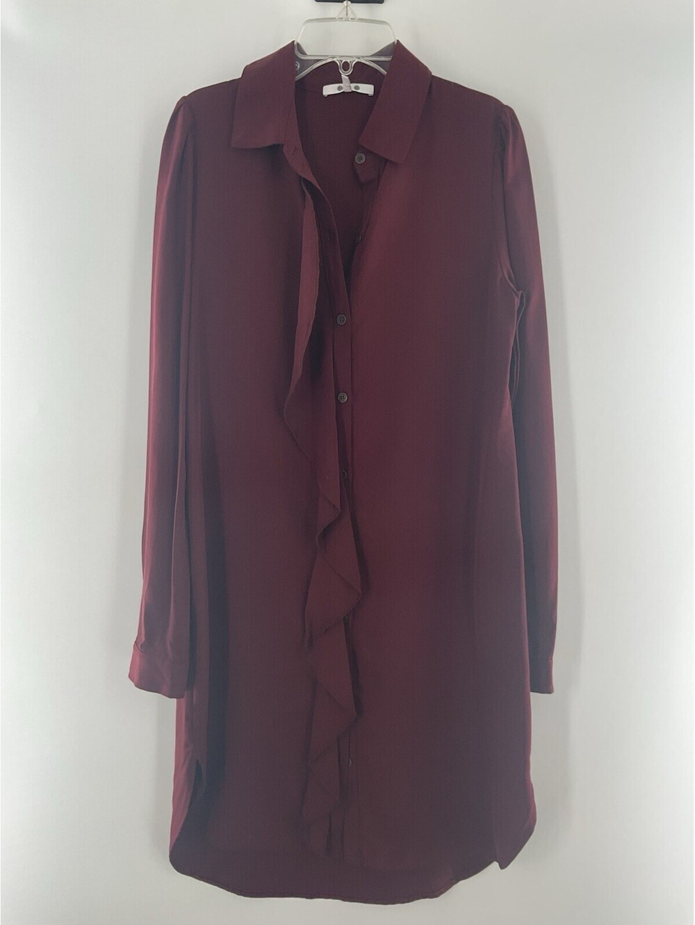 Three Dots made in USA blouson dress Burgundy Women’s extra small 073